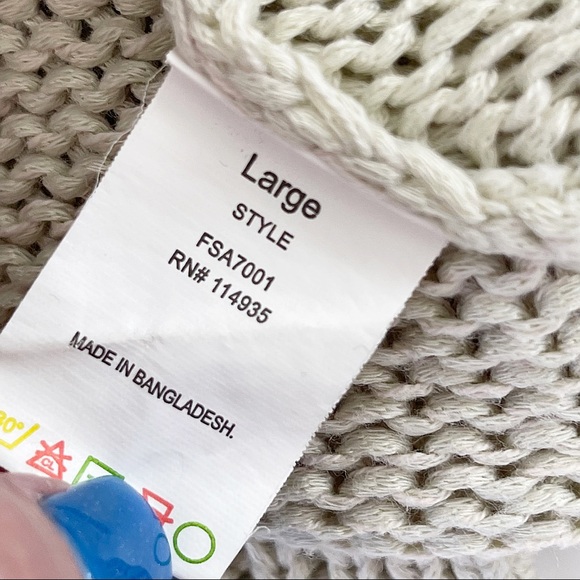 Alya Cream Choker Collar High Low Tunic Fall Winter Sweater Top Size Large - Picture 9 of 12